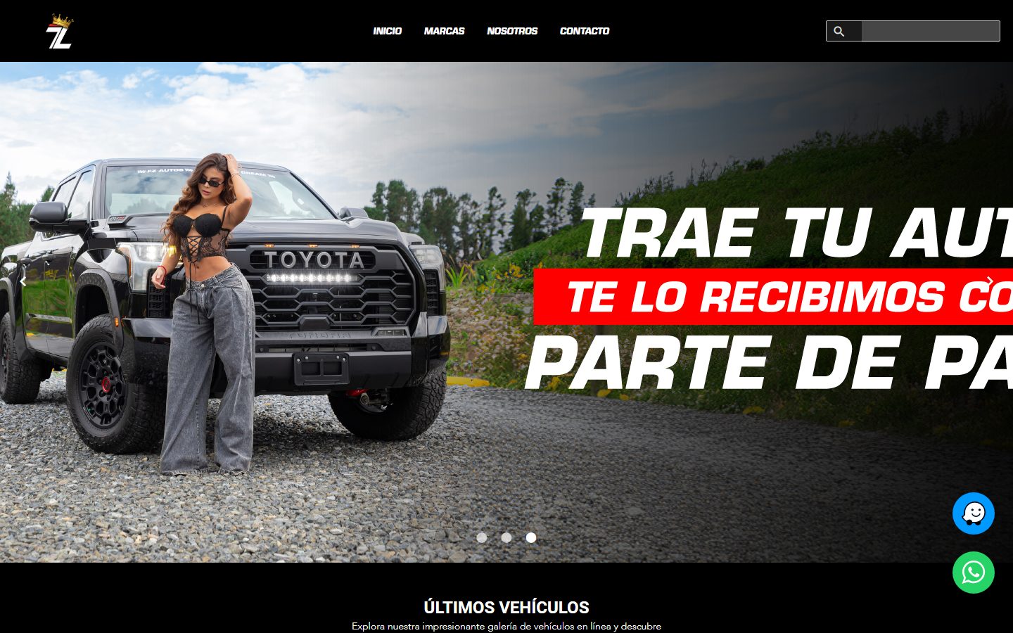 Sitio web de FZ Autos: compra y venta de vehículos de lujo en Medellín